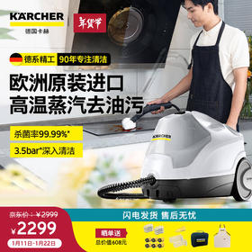 KARCHER原装进口蒸汽拖把 多功能高压高温蒸汽洗地机杀菌率99.99% SC4 标准套餐