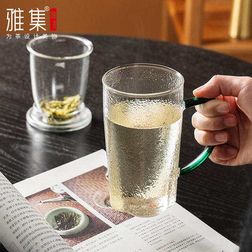 雅集玻璃杯颜觉杯500ml（苏窗/石绿把） 商品图2