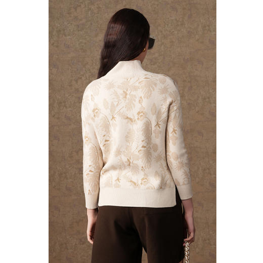 【两色可选】乔万尼冬新款绵羊毛针织衫高级感提花造型保暖套头衫EI4M639 商品图11