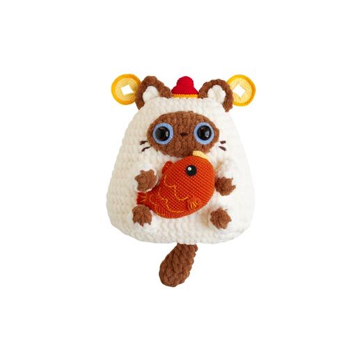 苏苏姐家招财猫抱枕手工diy编织钩针抱枕毛线团自制材料包 商品图4