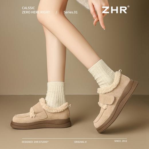 ZHR则则百搭棉鞋加绒保暖勃肯毛绒单鞋2024新款时尚魔术贴女鞋 商品图9