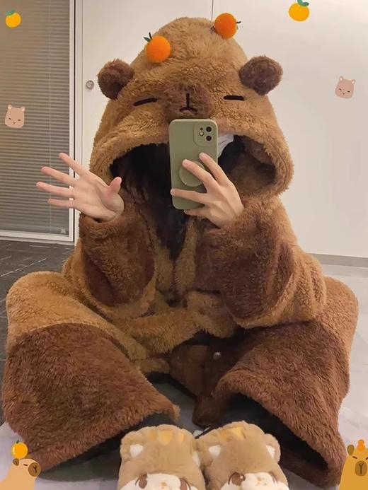 【冬季珊瑚绒睡衣】加厚加绒 冬天睡袍长款 学生闺蜜法兰绒浴袍 家居服  商品图6