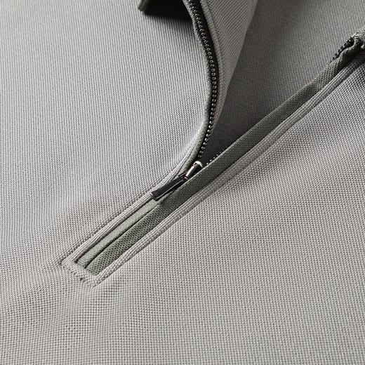 【含桑蚕丝】罗蒙男士撞色领拉链polo衫男长袖时尚舒适百搭长袖t恤男 商品图8