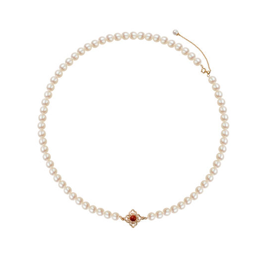 万事如意 四叶草（南红）珍珠项链 商品图0