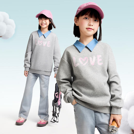 女童翻领长袖卫衣春季新款安奈儿童装EG511032 商品图2