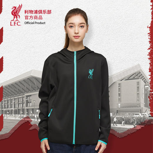 【官方正版】利物浦俱乐部 | 黑绿运动外套足球迷休闲训练夹克 商品图0