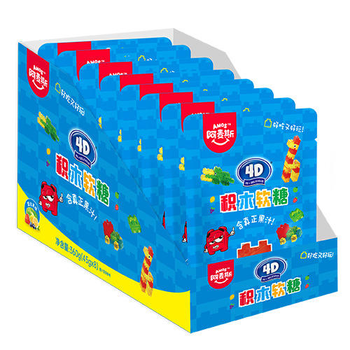 【好吃又好玩，4D积木糖！】阿麦斯4D积木果汁夹心软糖45g 儿童零食 好吃橡皮糖摆摊-QQ 商品图3