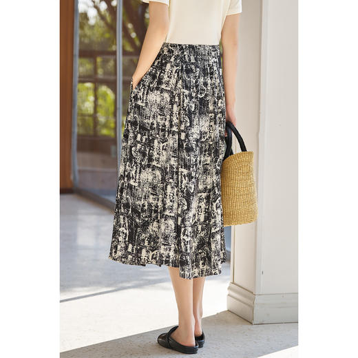 米思阳2026春季新款设计感定制印花半身裙潮流新中式气质裙子4979 商品图2