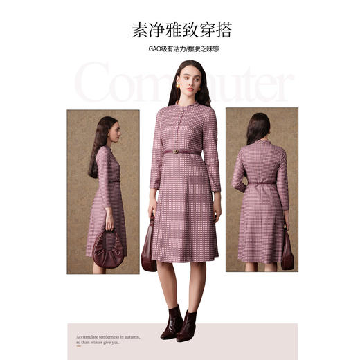 乔万尼秋冬款连衣裙格纹印花小香风气质款ET4E918 商品图2