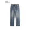 HIM漢崇  简约后袋字母压花牛仔裤男舒适休闲弹力直筒裤 2025秋季 商品缩略图0