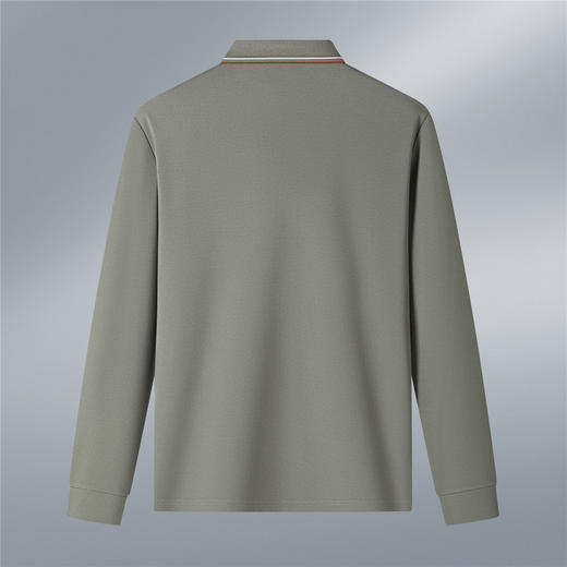 【含桑蚕丝】罗蒙男士春秋长袖polo衫男商务时尚舒适翻领百搭长袖t恤男 商品图6