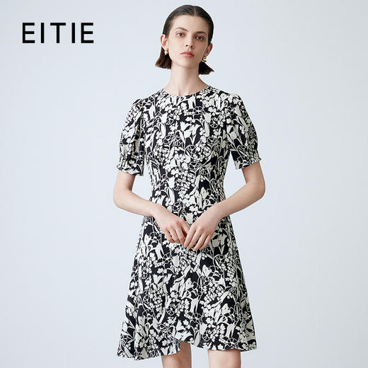EITIE爱特爱夏季新款印花时尚气质显瘦连衣裙7707425 商品图0