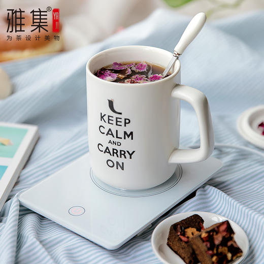 雅集电器暖见触控保温底座+陶瓷杯套装（雅白） 商品图1