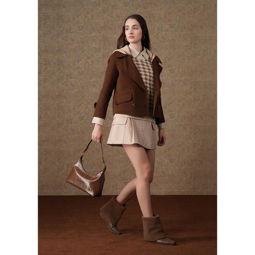 【羊绒】乔万尼大衣短外套女秋冬高级感新款羊毛羊绒ET4B848 商品图1