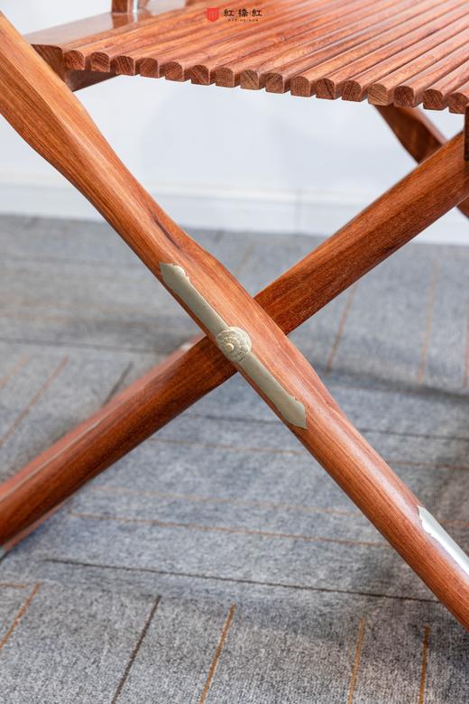 红桥红  家具严选  缅甸花梨(大果紫檀）  【木面 王款 麒麟纹交椅】 商品图7