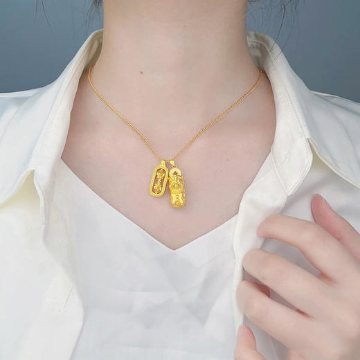 钻石豪门足金999金刚杵貔貅项链时尚精致百搭气质锁骨链 G 商品图8