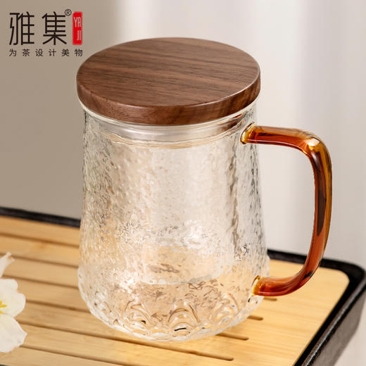 雅集玻璃杯祥云杯450ml（木盖款） 商品图2
