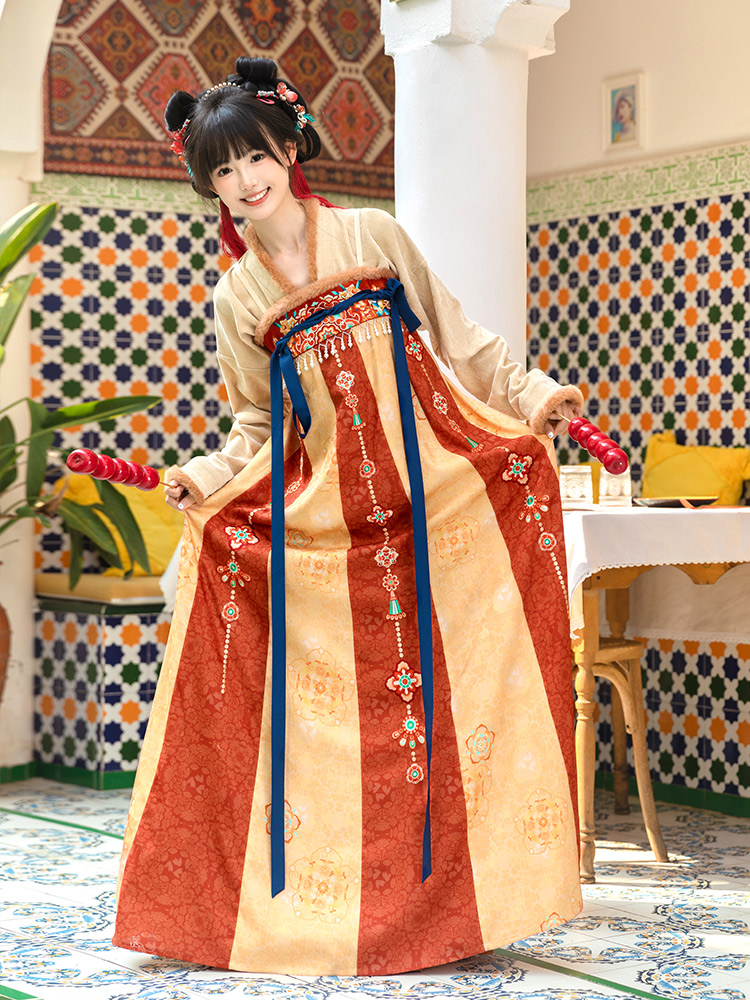 【重回汉唐长安乐】直领对襟衫交窬裙改良背子唐制汉服女款秋冬