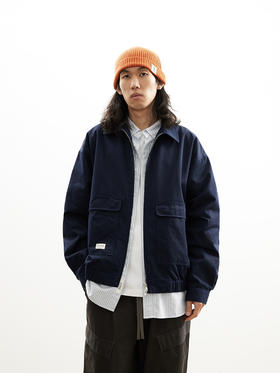 吃茶去chichaqu25全棉洗水翻领夹克宽松复古休闲街头工装