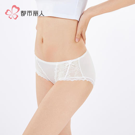 都市丽人蕾丝网布系列蕾丝薄透丝滑平角裤LKH5I7 商品图2