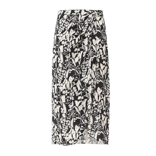 EITIE爱特爱夏季新款简约大方不规则裙摆印花半身裙7706408 商品图5