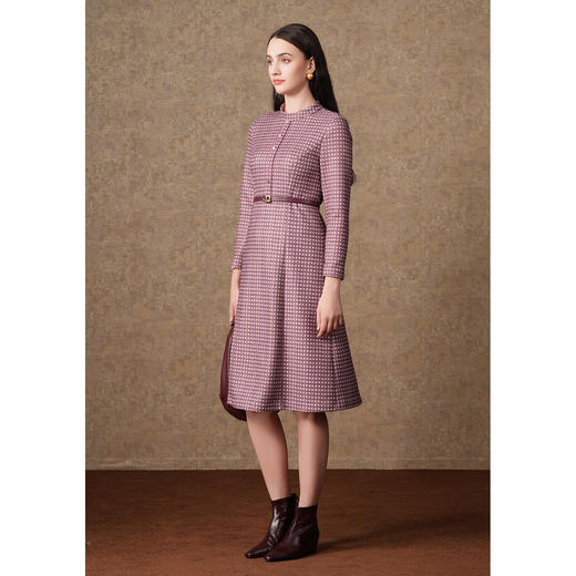 乔万尼秋冬款连衣裙格纹印花小香风气质款ET4E918 商品图3