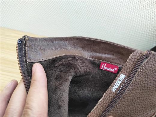 豪行冬季新款22468676M牛皮低跟加绒休闲女靴棉靴短靴 商品图3