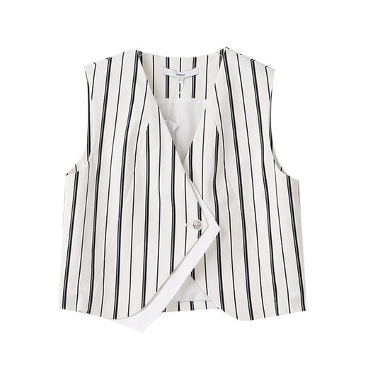 VIMAGE纬漫纪时尚通勤收腰V领显瘦马甲无袖上衣2025春季新款V2303913 商品图6