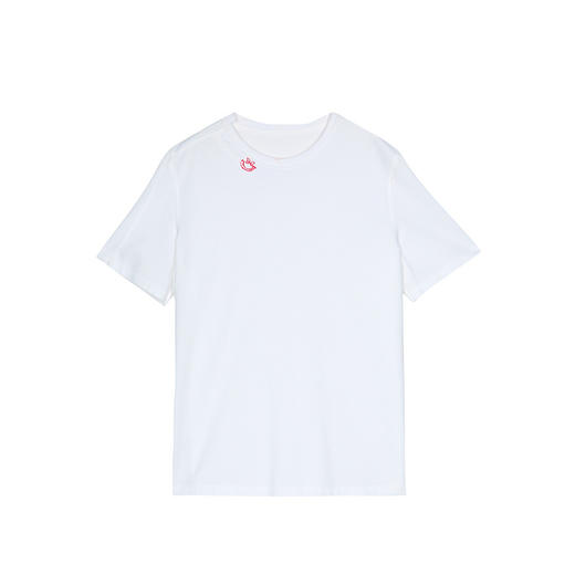 谜底刺绣白T恤短袖女2025春季新品简约百搭纯棉宽松上衣251MT0101 商品图4