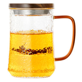 雅集玻璃杯玉琮杯500ml（木盖款）