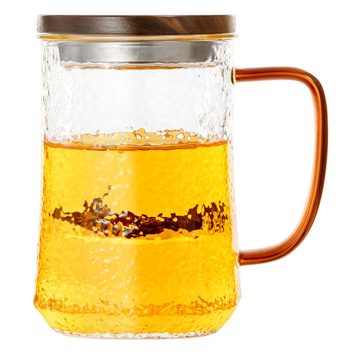 雅集玻璃杯玉琮杯500ml（木盖款） 商品图0