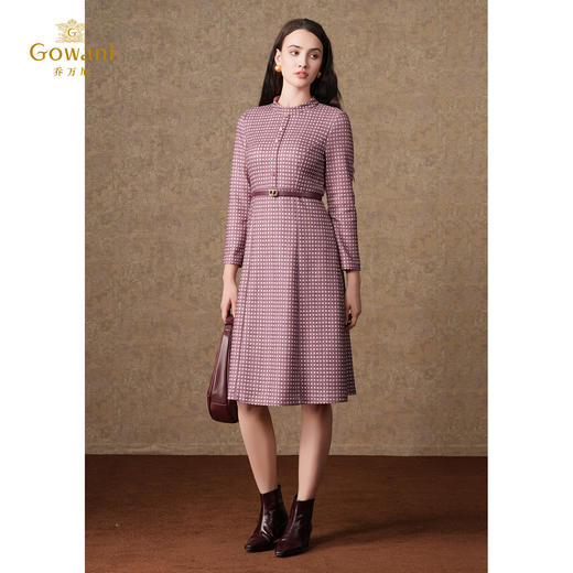 乔万尼秋冬款连衣裙格纹印花小香风气质款ET4E918 商品图1