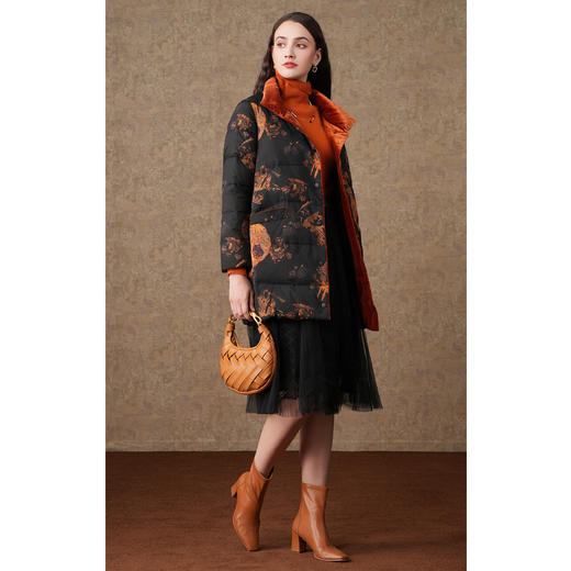 乔万尼新款羽绒服复古高级感立领保暖鸭绒EI4T673 商品图2