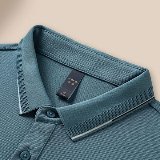 【含桑蚕丝】罗蒙春秋男士商务polo衫男长袖时尚舒适翻领百搭休闲长袖t恤男 商品图7