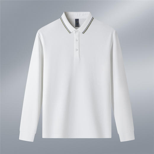 【含桑蚕丝】罗蒙男士春秋长袖polo衫男商务时尚舒适翻领百搭长袖t恤男 商品图5