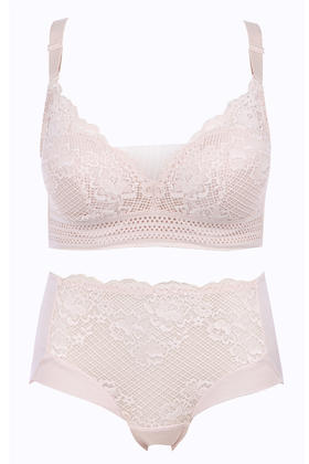 都市丽人内衣聚拢升杯A:加厚B:中厚蕾丝二排扣软钢圈3/4杯文胸LB01S1