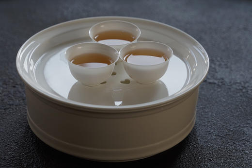 清如许｜骨瓷薄胎盖碗 100CC 骨瓷蛋壳杯 3只/组 工夫茶杯 薄透密度高 聚香 商品图3