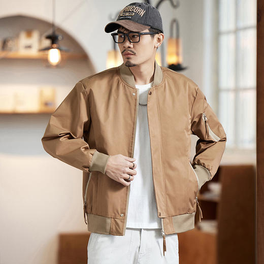 【新款DQ】大依优型大码男装新品棒球服夹克外套男宽松加大码立领拉链上衣潮流 商品图8