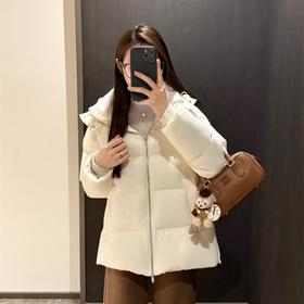 【年末大福利 】!2024江南家高端大牌90白鸭绒连帽宽松加厚保暖羽绒服外套女款！