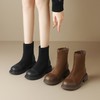 ZHR则则绒面加绒短靴女2024冬季新款弹力甜酷瘦瘦靴气质百搭靴子 商品缩略图9