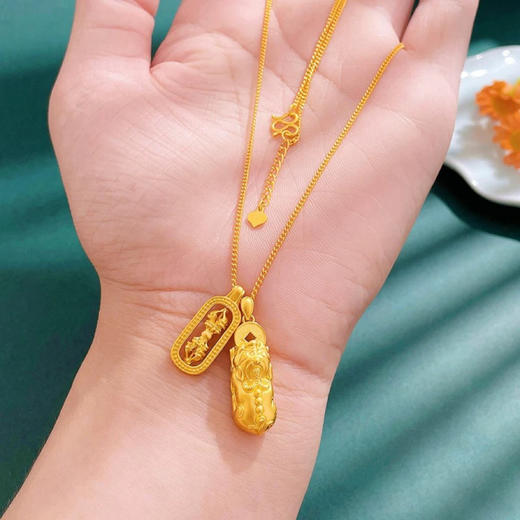 钻石豪门足金999金刚杵貔貅项链时尚精致百搭气质锁骨链 G 商品图5