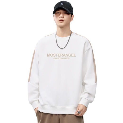 【新款DQ】大依优型大码男装330G重磅圆领卫衣男简约宽松百搭印花上衣胖子潮流男士 商品图7