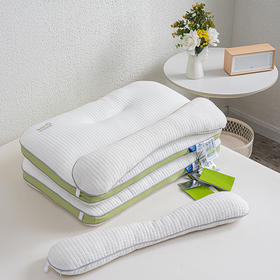 夹芯颈牵引二合一枕  羽丝棉+乳胶颗粒可调节高度柔软支撑护颈枕