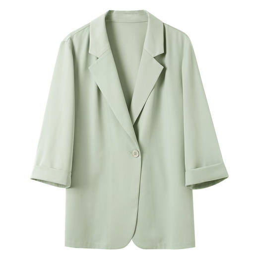 三彩2025春季新款宽松凉感小西装七分袖西服外套通勤气质M 商品图4