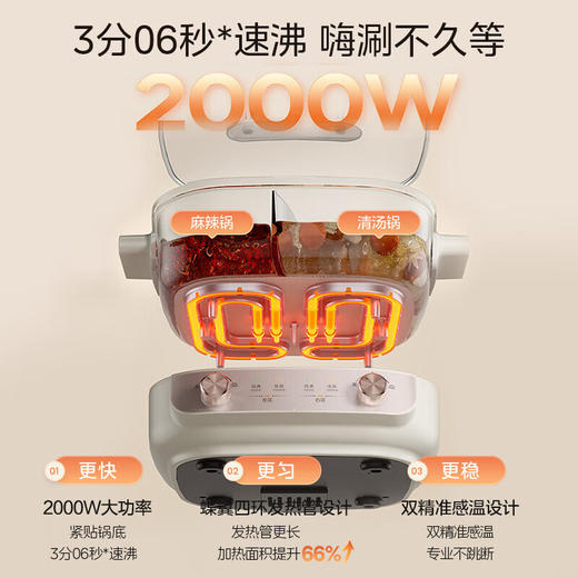 美的（Midea）分体鸳鸯电火锅 _HGS282813 商品图3
