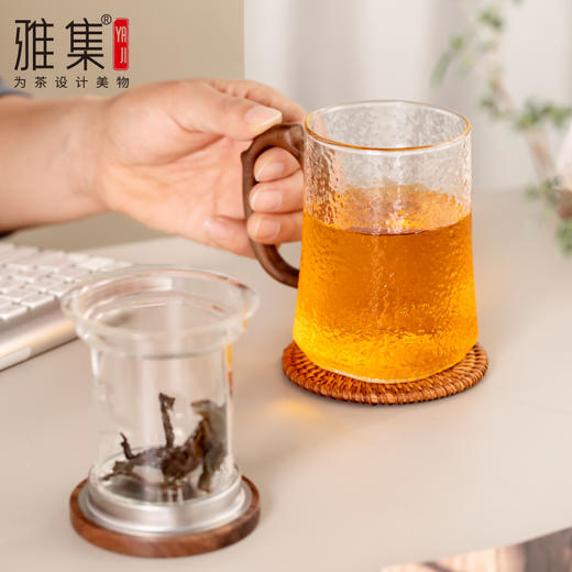 雅集玻璃杯玉琮杯500ml（木盖龙把款） 商品图9