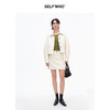 SELFWHO复古经典米白色pu皮短裙女2025春季新款高腰包臀a字半身裙 商品缩略图1