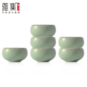 雅集茶具汝窑禅定碗型品茶杯（6个装） 商品图0