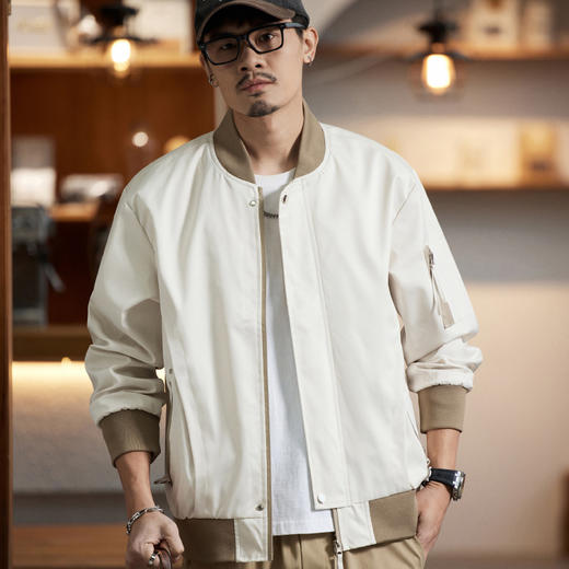 【新款DQ】大依优型大码男装新品棒球服夹克外套男宽松加大码立领拉链上衣潮流 商品图6