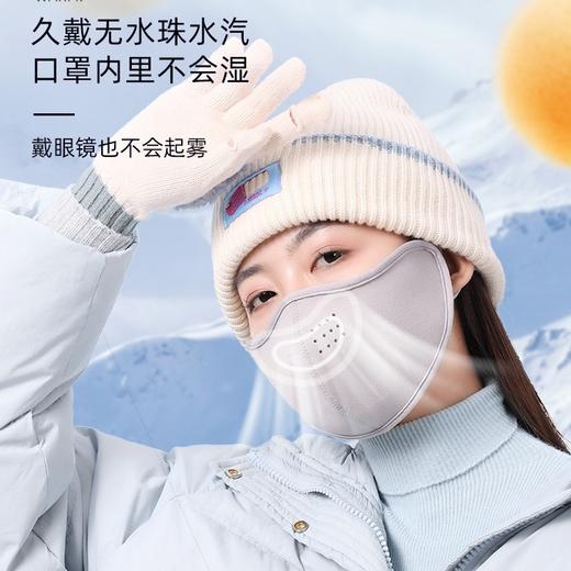「买1送1！9.9到手两只」秋冬新款澳绒护眼角开口笑洞洞保暖口罩女高颜值防寒带透气孔立体配饰 商品图3